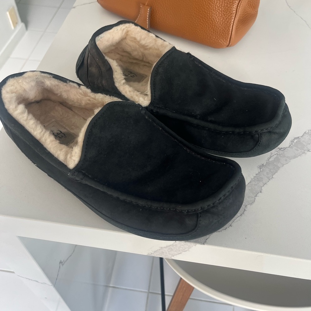UGG Men's Black Suede Slippers
